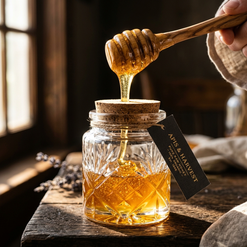Kamadhenu Raw Honey Pouring